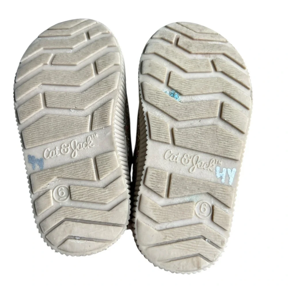 Cat & Jack Gold Sparkle Glitter Toddler Arlo‎ Shearling Style Boots 6